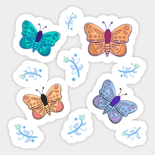 Colorful Butterfly Pattern Sticker